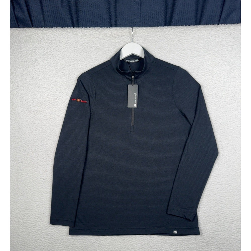 NEW - TRAVIS MATTHEWS W Crestview 1/4 Zip Small Black -Iron Gate Cybersecurity
